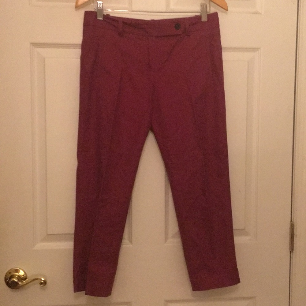 Cropped Loft berry colored pants